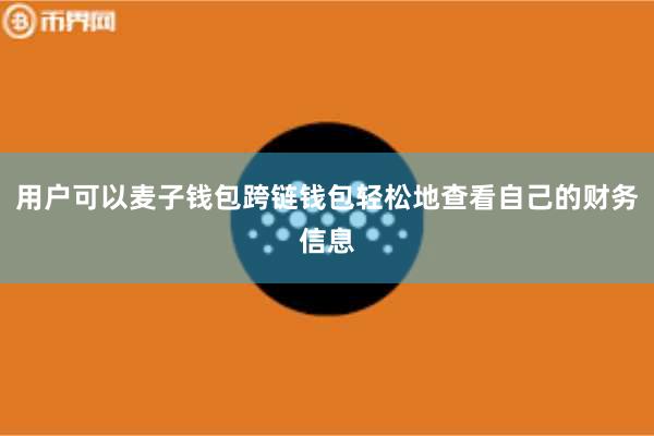 用户可以麦子钱包跨链钱包轻松地查看自己的财务信息